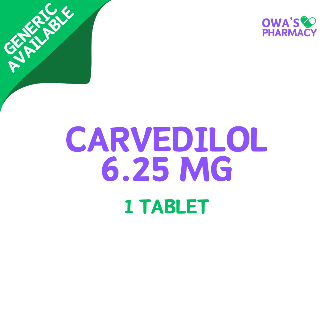 Carvedilol 6.25mg - 1 Tablet